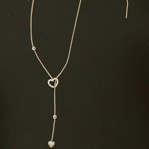 Authentic David Yurman Y Necklace with diamond heart.